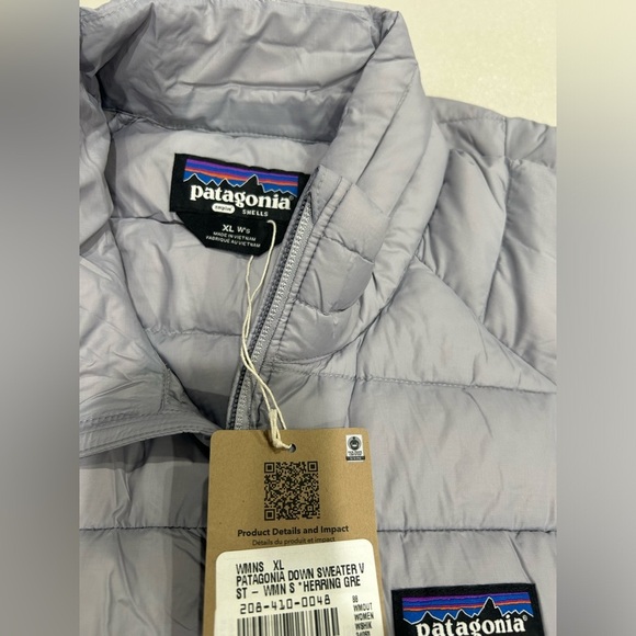 Patagonia Women's XL Down Sweater Vest Puffer Puff Herring Grey NWT - Picture 5 of 10